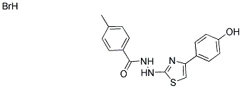 N'-[4-(4-HYDROXYPHENYL)-1,3-THIAZOL-2-YL]-4-METHYLBENZOHYDRAZIDE HYDROBROMIDE Struktur