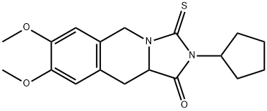 2-CYCLOPENTYL-7,8-DIMETHOXY-3-THIOXO-2,3,10,10A-TETRAHYDROIMIDAZO[1,5-B]ISOQUINOLIN-1(5H)-ONE Struktur