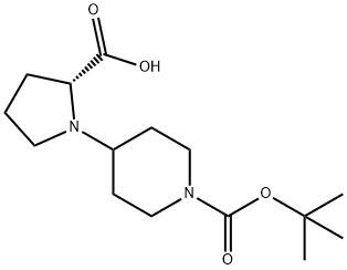 (R)-4-(2-CARBOXY-PYRROLIDIN-1-YL)-PIPERIDINE-1-CARBOXYLIC ACID TERT-BUTYL ESTER Struktur