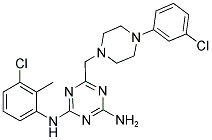 N2-(3-CHLORO-2-METHYLPHENYL)-6-((4-(3-CHLOROPHENYL)PIPERAZIN-1-YL)METHYL)-1,3,5-TRIAZINE-2,4-DIAMINE Struktur