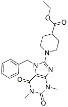 ETHYL 1-(7-BENZYL-1,3-DIMETHYL-2,6-DIOXO-2,3,6,7-TETRAHYDRO-1H-PURIN-8-YL)PIPERIDINE-4-CARBOXYLATE Struktur