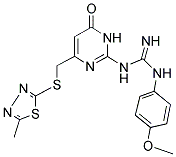 N-(4-METHOXYPHENYL)-N'-(4-{[(5-METHYL-1,3,4-THIADIAZOL-2-YL)THIO]METHYL}-6-OXO-1,6-DIHYDROPYRIMIDIN-2-YL)GUANIDINE Struktur