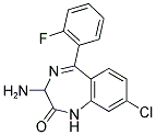 3-AMINO-8-CHLORO-5-(2-FLUORO-PHENYL)-1,3-DIHYDRO-BENZO[E][1,4]DIAZEPIN-2-ONE Struktur