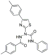 2-(4-METHYLBENZOYL)-1-[4-(4-METHYLPHENYL)-1,3-THIAZOL-2-YL]-N-PHENYL-1-HYDRAZINECARBOXAMIDE Struktur