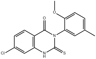 7-CHLORO-2-MERCAPTO-3-(2-METHOXY-5-METHYLPHENYL)QUINAZOLIN-4(3H)-ONE Struktur