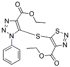 ETHYL 5-{[4-(ETHOXYCARBONYL)-1-PHENYL-1H-1,2,3-TRIAZOL-5-YL]THIO}-1,2,3-THIADIAZOLE-4-CARBOXYLATE Struktur