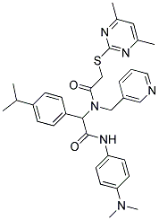 N-(4-(DIMETHYLAMINO)PHENYL)-2-(2-(4,6-DIMETHYLPYRIMIDIN-2-YLTHIO)-N-(PYRIDIN-3-YLMETHYL)ACETAMIDO)-2-(4-ISOPROPYLPHENYL)ACETAMIDE Struktur