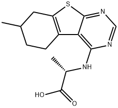 2-(7-METHYL-5,6,7,8-TETRAHYDRO-BENZO[4,5]THIENO-[2,3-D]PYRIMIDIN-4-YLAMINO)-PROPIONIC ACID Struktur