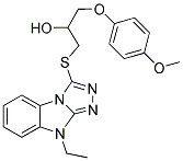 1-(9-ETHYL-9H-BENZO[4,5]IMIDAZO[2,1-C][1,2,4]TRIAZOL-3-YLSULFANYL)-3-(4-METHOXY-PHENOXY)-PROPAN-2-OL Struktur