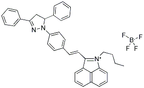 1-BUTYL-2-((E)-2-[4-(3,5-DIPHENYL-4,5-DIHYDRO-1H-PYRAZOL-1-YL)PHENYL]ETHENYL)BENZO[CD]INDOLIUM TETRAFLUOROBORATE Struktur