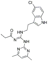 N-[2-(5-CHLORO-1H-INDOL-3-YL)ETHYL]-N'-(4,6-DIMETHYL-2-PYRIMIDINYL)-N'-PROPIONYLGUANIDINE Struktur