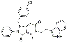 5-(2-(1H-INDOL-3-YL)ETHYL)-1-(4-CHLOROBENZYL)-4-METHYL-2-PHENYL-1,2-DIHYDRO-5H-PYRAZOLO[4,3-C]PYRIDINE-3,6-DIONE