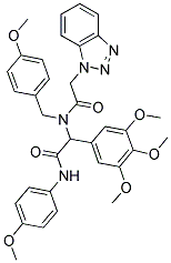 2-(2-(1H-BENZO[D][1,2,3]TRIAZOL-1-YL)-N-(4-METHOXYBENZYL)ACETAMIDO)-N-(4-METHOXYPHENYL)-2-(3,4,5-TRIMETHOXYPHENYL)ACETAMIDE Struktur