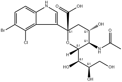 5-BROMO-4-CHLORO-3-INDOYL-ALPHA-D-N-ACETYLNEURAMINIC ACID Struktur