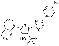 1-[4-(4-BROMOPHENYL)-1,3-THIAZOL-2-YL]-3-(1-NAPHTHYL)-5-(TRIFLUOROMETHYL)-4,5-DIHYDRO-1H-PYRAZOL-5-OL Struktur