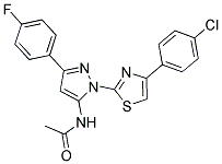 N-[1-[4-(4-CHLOROPHENYL)-1,3-THIAZOL-2-YL]-3-(4-FLUOROPHENYL)-1H-PYRAZOL-5-YL]ACETAMIDE Struktur