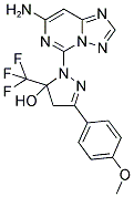 1-(7-AMINO[1,2,4]TRIAZOLO[1,5-C]PYRIMIDIN-5-YL)-3-(4-METHOXYPHENYL)-5-(TRIFLUOROMETHYL)-4,5-DIHYDRO-1H-PYRAZOL-5-OL Struktur