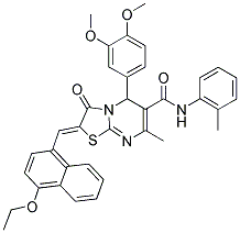 (Z)-5-(3,4-DIMETHOXYPHENYL)-2-((4-ETHOXYNAPHTHALEN-1-YL)METHYLENE)-7-METHYL-3-OXO-N-O-TOLYL-3,5-DIHYDRO-2H-THIAZOLO[3,2-A]PYRIMIDINE-6-CARBOXAMIDE Struktur