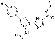 ETHYL 2-[5-(ACETYLAMINO)-3-(4-BROMOPHENYL)-1H-PYRAZOL-1-YL]-1,3-THIAZOLE-4-CARBOXYLATE Struktur