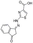 2-[(2Z)-2-(3-OXO-2,3-DIHYDRO-1H-INDEN-1-YLIDENE)HYDRAZINO]-1,3-THIAZOLE-4-CARBOXYLIC ACID Struktur