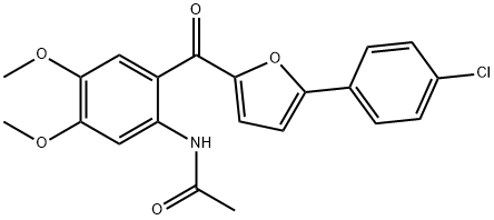 N-(2-[5-(4-CHLORO-PHENYL)-FURAN-2-CARBONYL]-4,5-DIMETHOXY-PHENYL)-ACETAMIDE Struktur