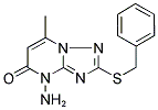 4-AMINO-2-(BENZYLTHIO)-7-METHYL[1,2,4]TRIAZOLO[1,5-A]PYRIMIDIN-5(4H)-ONE Struktur