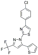 4-(4-CHLOROPHENYL)-2-[5-THIEN-2-YL-3-(TRIFLUOROMETHYL)-1H-PYRAZOL-1-YL]-1,3-THIAZOLE Struktur