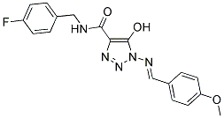 N-(4-FLUOROBENZYL)-5-HYDROXY-1-{[(1E)-(4-METHOXYPHENYL)METHYLENE]AMINO}-1H-1,2,3-TRIAZOLE-4-CARBOXAMIDE Struktur