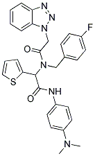 2-(2-(1H-BENZO[D][1,2,3]TRIAZOL-1-YL)-N-(4-FLUOROBENZYL)ACETAMIDO)-N-(4-(DIMETHYLAMINO)PHENYL)-2-(THIOPHEN-2-YL)ACETAMIDE Struktur