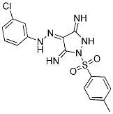 (4Z)-3,5-DIIMINO-1-[(4-METHYLPHENYL)SULFONYL]PYRAZOLIDIN-4-ONE (3-CHLOROPHENYL)HYDRAZONE Struktur