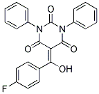 5-[(4-FLUOROPHENYL)(HYDROXY)METHYLENE]-1,3-DIPHENYLPYRIMIDINE-2,4,6(1H,3H,5H)-TRIONE Struktur