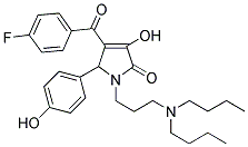 1-[3-(DIBUTYLAMINO)PROPYL]-4-(4-FLUOROBENZOYL)-3-HYDROXY-5-(4-HYDROXYPHENYL)-1,5-DIHYDRO-2H-PYRROL-2-ONE Struktur