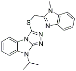 9-ISOPROPYL-3-(1-METHYL-1H-BENZOIMIDAZOL-2-YLMETHYLSULFANYL)-9H-BENZO[4,5]IMIDAZO[2,1-C][1,2,4]TRIAZOLE Struktur