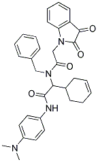 N-BENZYL-N-(1-(CYCLOHEX-3-ENYL)-2-(4-(DIMETHYLAMINO)PHENYLAMINO)-2-OXOETHYL)-2-(2,3-DIOXOINDOLIN-1-YL)ACETAMIDE Struktur