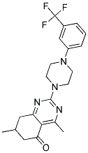 4,7-DIMETHYL-2-{4-[3-(TRIFLUOROMETHYL)PHENYL]-1-PIPERAZINYL}-7,8-DIHYDRO-5(6H)-QUINAZOLINONE Struktur