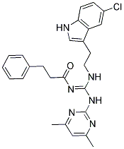 N-[2-(5-CHLORO-1H-INDOL-3-YL)ETHYL]-N'-(4,6-DIMETHYL-2-PYRIMIDINYL)-N'-(3-PHENYLPROPANOYL)GUANIDINE Struktur