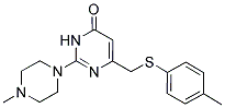 6-{[(4-METHYLPHENYL)THIO]METHYL}-2-(4-METHYLPIPERAZIN-1-YL)PYRIMIDIN-4(3H)-ONE Struktur