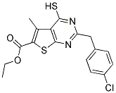 ETHYL 2-(4-CHLOROBENZYL)-4-MERCAPTO-5-METHYLTHIENO[2,3-D]PYRIMIDINE-6-CARBOXYLATE Struktur