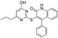 3-[(4-HYDROXY-6-PROPYLPYRIMIDIN-2-YL)THIO]-4-PHENYLQUINOLIN-2(1H)-ONE Struktur