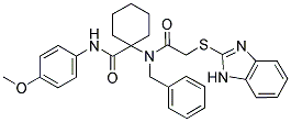 1-(2-(1H-BENZO[D]IMIDAZOL-2-YLTHIO)-N-BENZYLACETAMIDO)-N-(4-METHOXYPHENYL)CYCLOHEXANECARBOXAMIDE Struktur