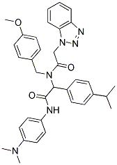 2-(2-(1H-BENZO[D][1,2,3]TRIAZOL-1-YL)-N-(4-METHOXYBENZYL)ACETAMIDO)-N-(4-(DIMETHYLAMINO)PHENYL)-2-(4-ISOPROPYLPHENYL)ACETAMIDE Struktur