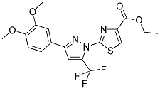 ETHYL 2-[3-(3,4-DIMETHOXYPHENYL)-5-(TRIFLUOROMETHYL)-1H-PYRAZOL-1-YL]-1,3-THIAZOLE-4-CARBOXYLATE Struktur