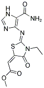 METHYL (2E)-((2Z)-2-{[5-(AMINOCARBONYL)-1H-IMIDAZOL-4-YL]IMINO}-3-ETHYL-4-OXO-1,3-THIAZOLIDIN-5-YLIDENE)ACETATE Struktur