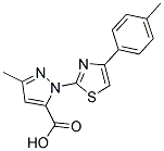 3-METHYL-1-[4-(4-METHYLPHENYL)-1,3-THIAZOL-2-YL]-1H-PYRAZOLE-5-CARBOXYLIC ACID Struktur