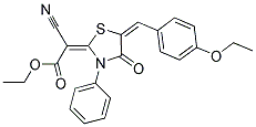 ETHYL (2E)-CYANO[(5E)-5-(4-ETHOXYBENZYLIDENE)-4-OXO-3-PHENYL-1,3-THIAZOLIDIN-2-YLIDENE]ACETATE Struktur