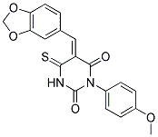 (5Z)-5-(1,3-BENZODIOXOL-5-YLMETHYLENE)-3-(4-METHOXYPHENYL)-6-THIOXODIHYDROPYRIMIDINE-2,4(1H,3H)-DIONE Struktur