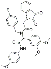 2-(3,4-DIMETHOXYPHENYL)-2-(2-(2,3-DIOXOINDOLIN-1-YL)-N-(4-FLUOROBENZYL)ACETAMIDO)-N-(4-METHOXYPHENYL)ACETAMIDE Struktur