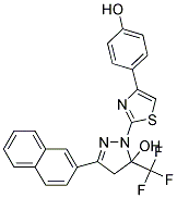 1-[4-(4-HYDROXYPHENYL)-1,3-THIAZOL-2-YL]-3-(2-NAPHTHYL)-5-(TRIFLUOROMETHYL)-4,5-DIHYDRO-1H-PYRAZOL-5-OL|