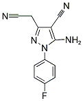 5-AMINO-3-CYANOMETHYL-1-(4-FLUORO-PHENYL)-1H-PYRAZOLE-4-CARBONITRILE Struktur