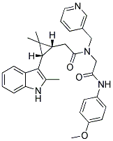 2-((1R,3S)-2,2-DIMETHYL-3-(2-METHYL-1H-INDOL-3-YL)CYCLOPROPYL)-N-(2-(4-METHOXYPHENYLAMINO)-2-OXOETHYL)-N-(PYRIDIN-3-YLMETHYL)ACETAMIDE Struktur